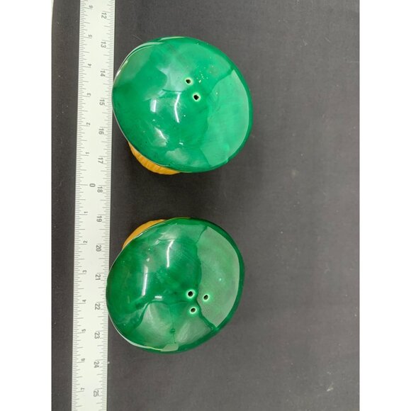 MCM Yellow and Green Mushroom Salt Pepper Shaker Set - Picture 3 of 6